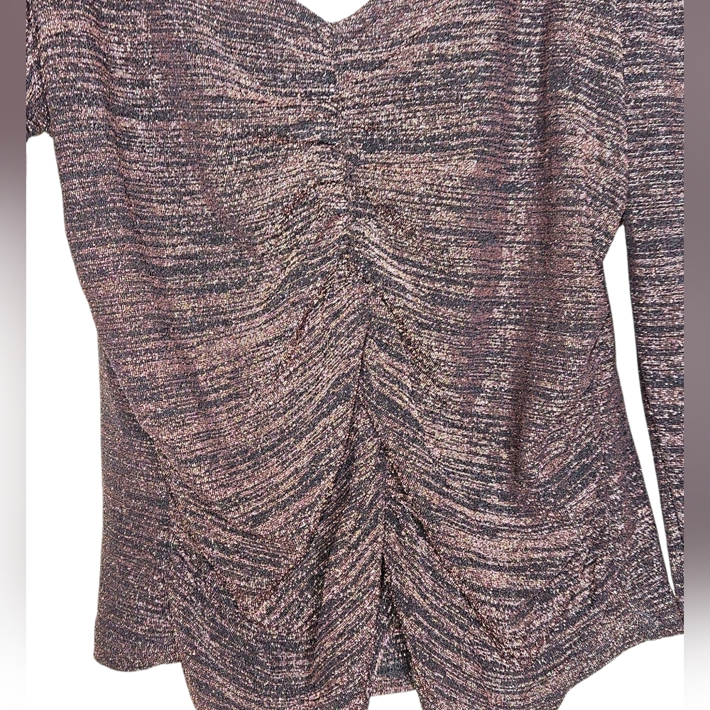 MINKPINK Imane Ruched Metallic Top, Black Bronze, Size L, NWT - Picture 5 of 11